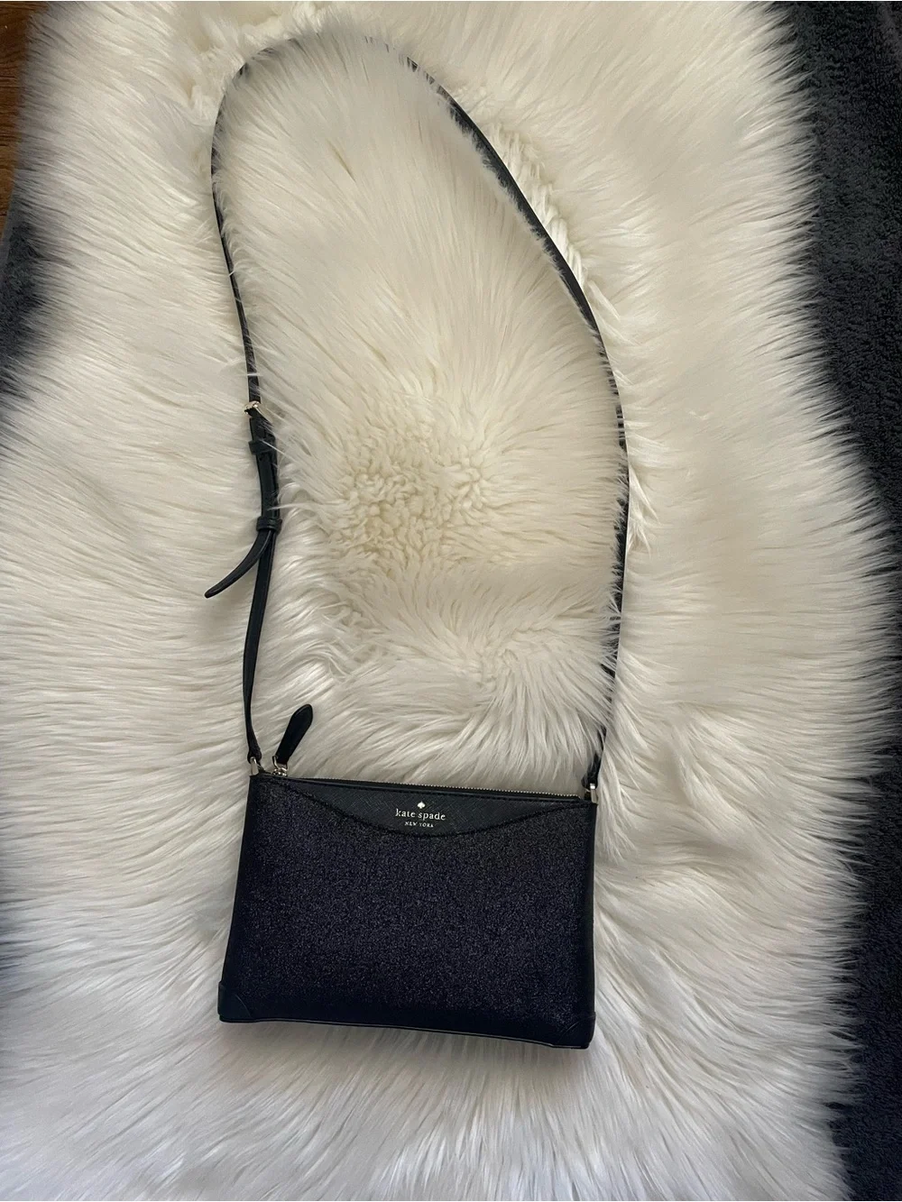 kate spade Black Glitter Crossbody Pouch